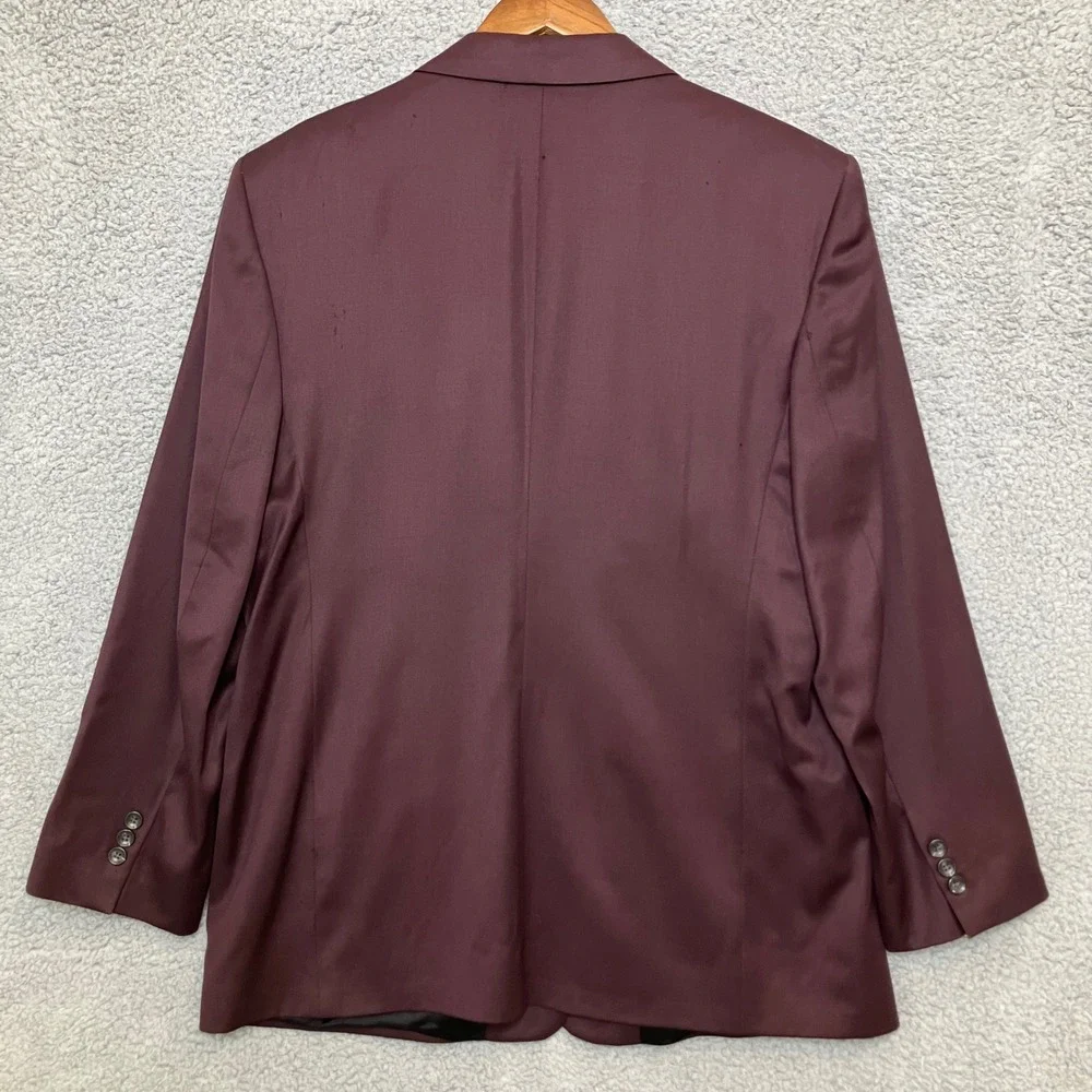 VTG Brooks Brothers 100%‎ Pure Wool Blazer Mens 16 Purple Burgundy Jacket USA